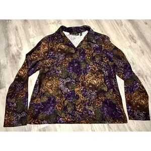 Briggs‎ New York Womens Jacket Casual Multicolor Floral Pattern  Large 90s